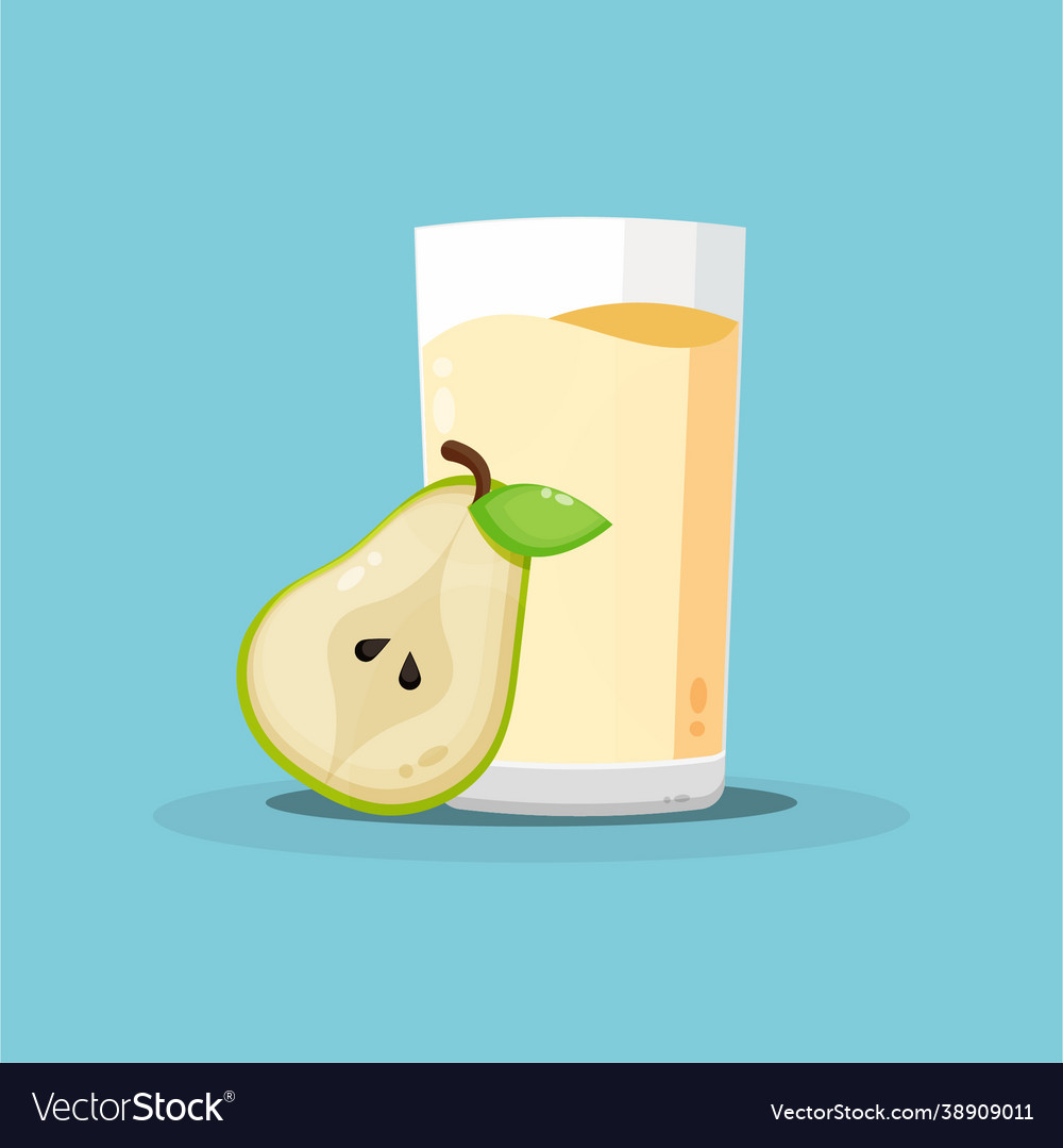 Pear juice with slice icon design Vector Image Pear juice with slice icon design