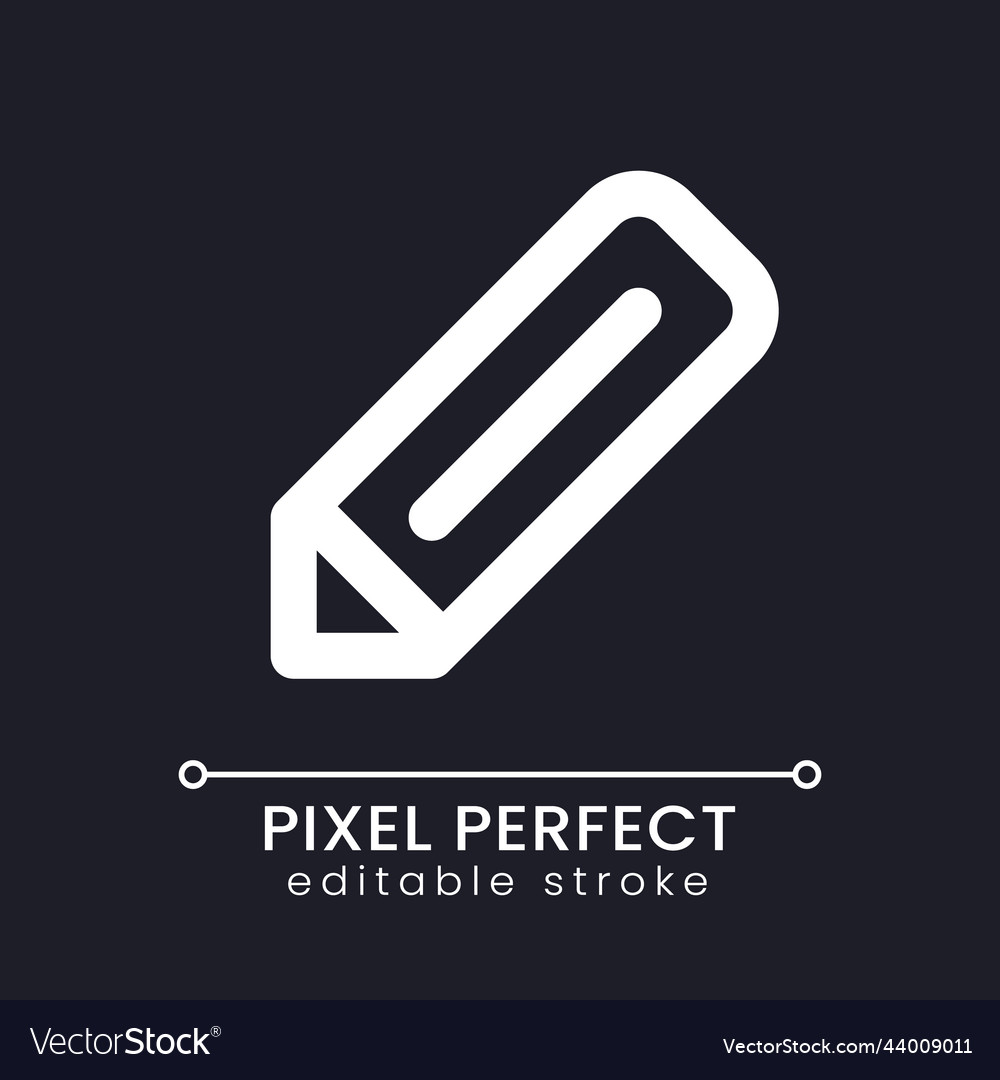 Pencil Pixel Perfect White Linear Ui Icon Vector Image Pencil Pixel Perfect White Linear Ui Icon Vector Image