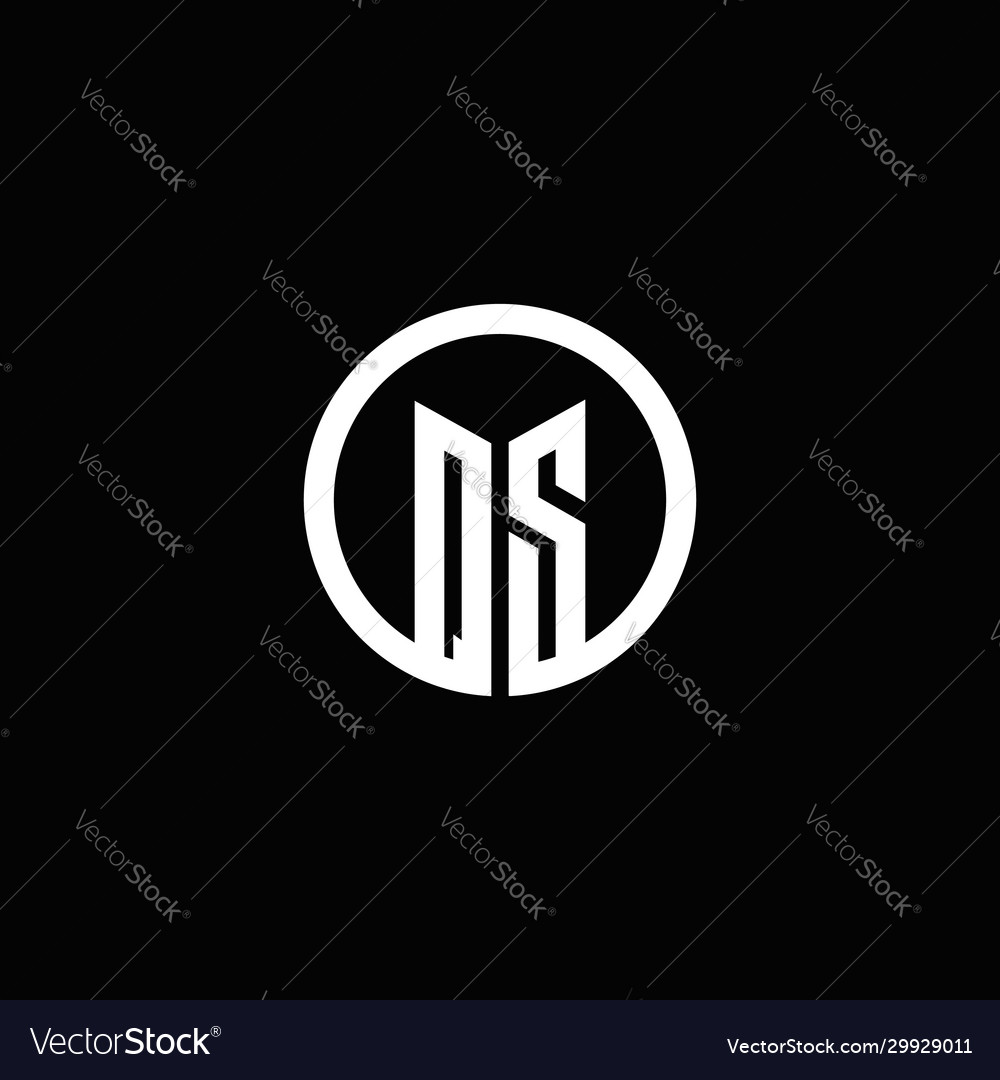 Qs monogram logo isolated with a rotating circle Vector Image