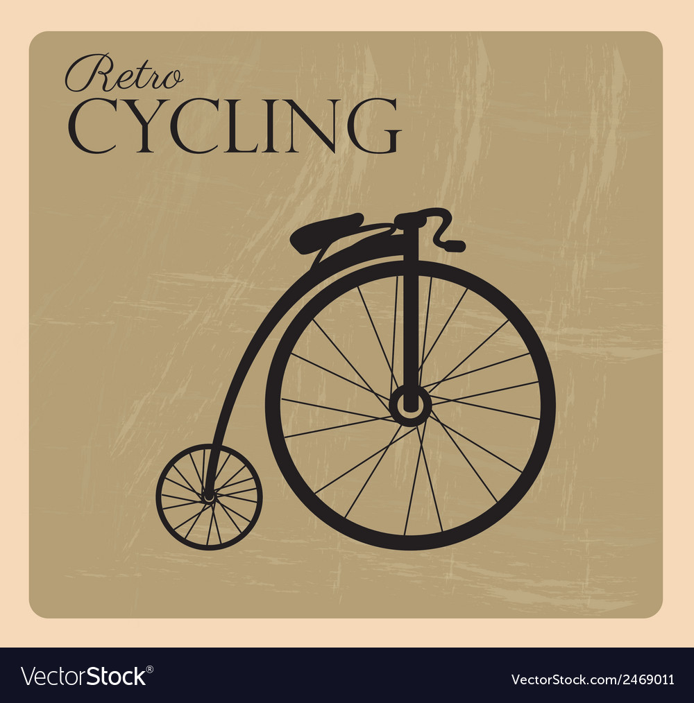 Retro cycling over black background