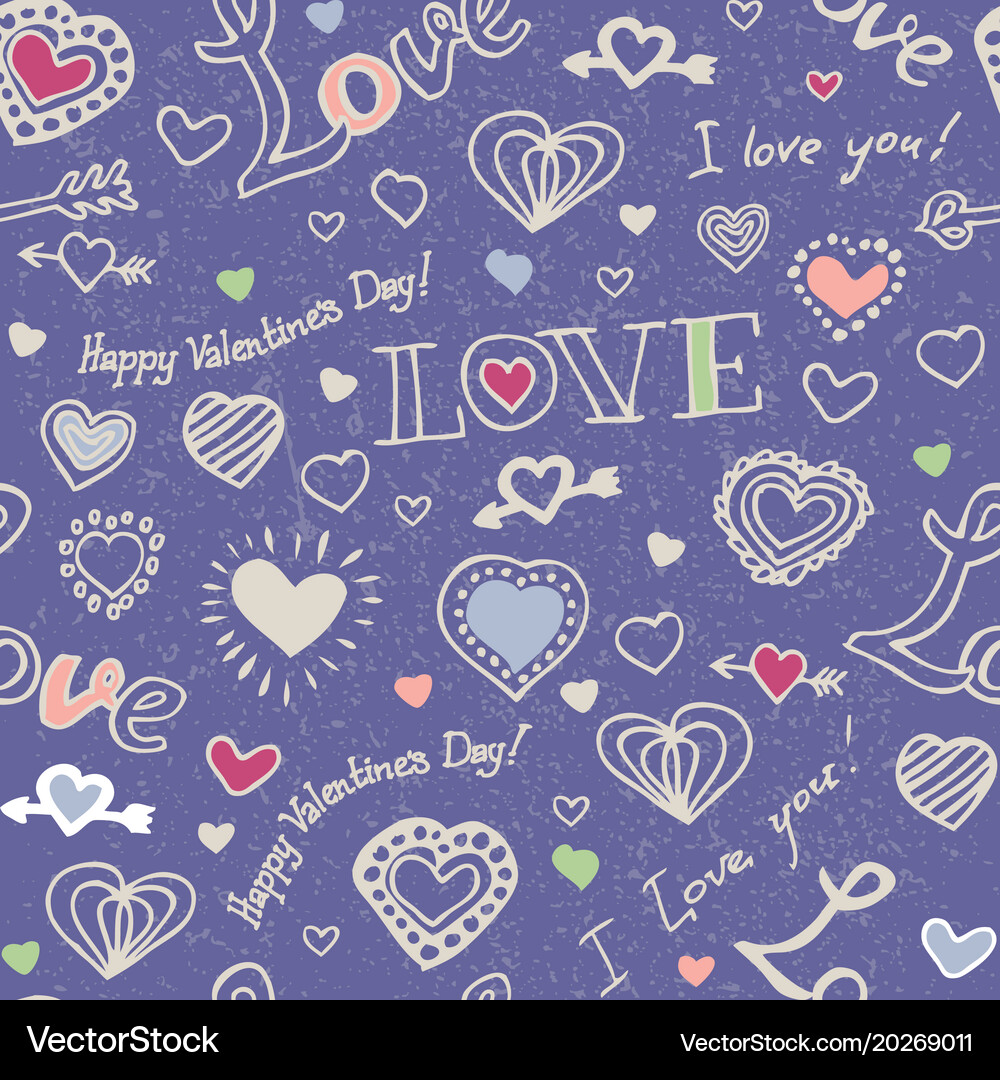 Seamless pattern with hearts Royalty Free Vector Image