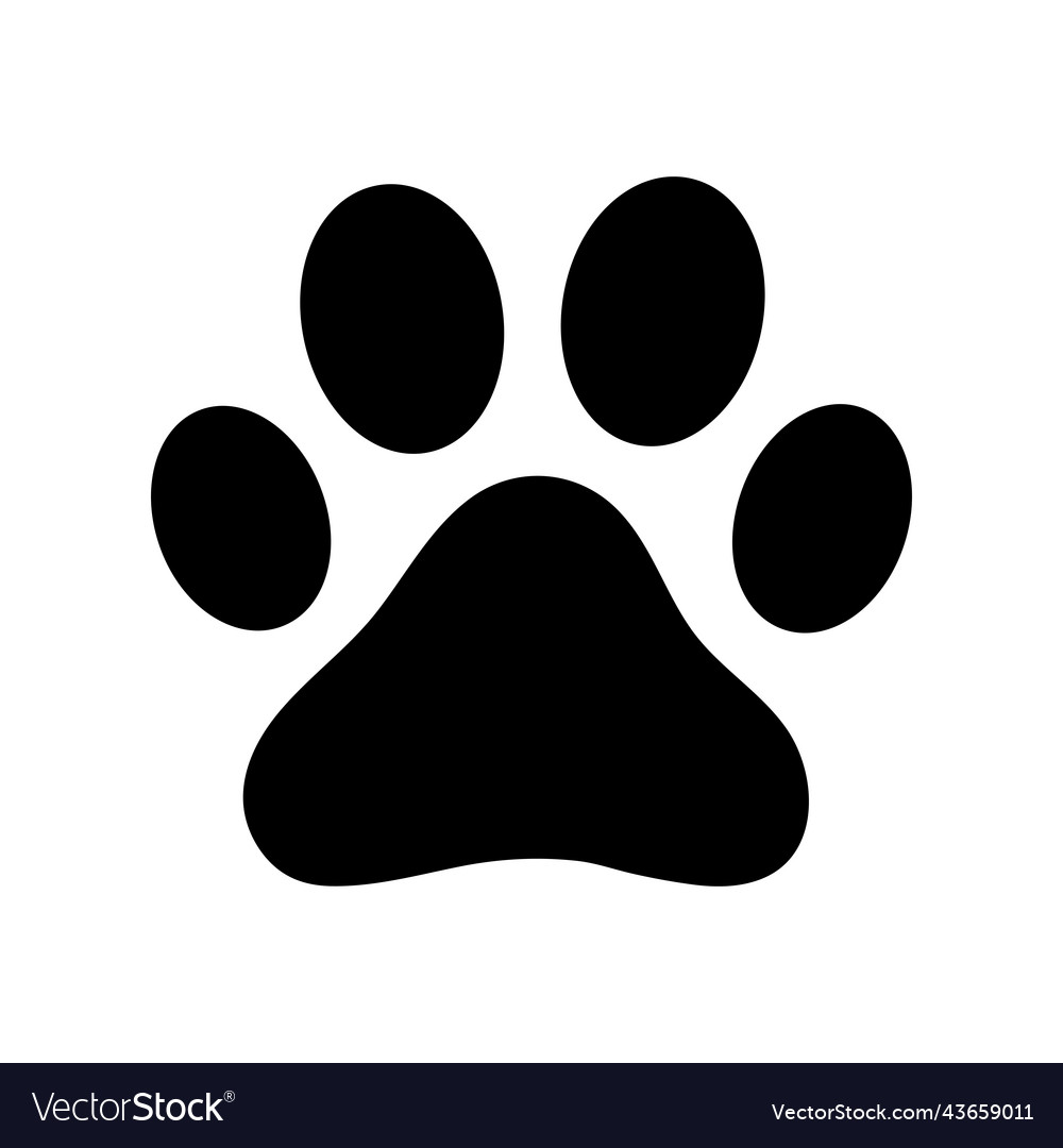 Simple black icon dog or cat paw print silhouette Vector Image