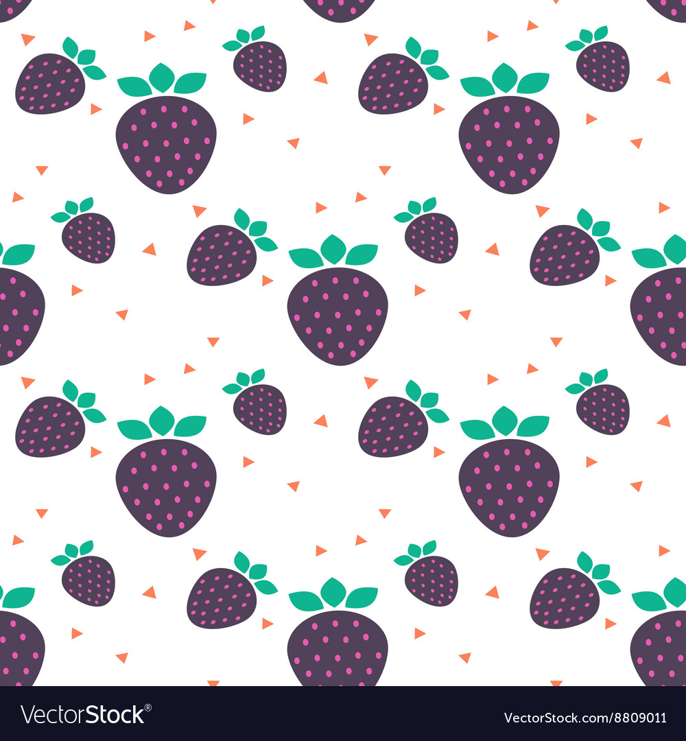 Strawberry seamless pattern with dots