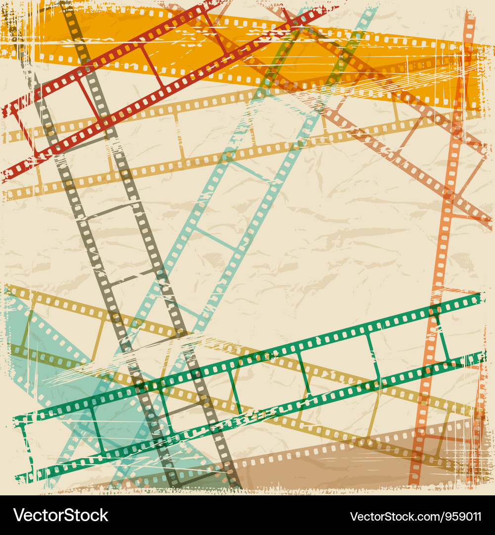 Vintage scratch background with film frame eps 10 Vector Image