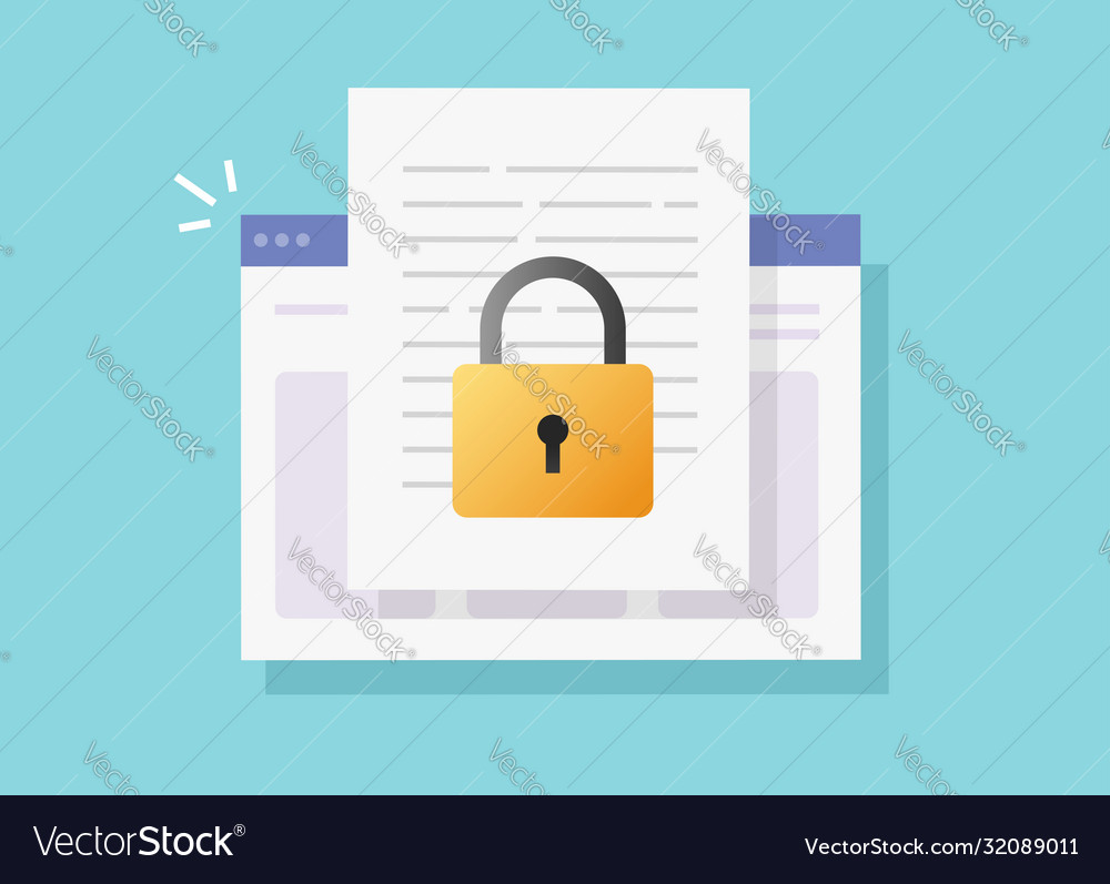 Web document secure confidential online access vector image Web document secure confidential online access