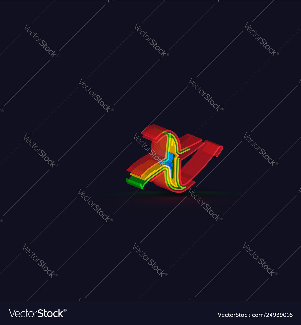 3d colorful character from a fontset