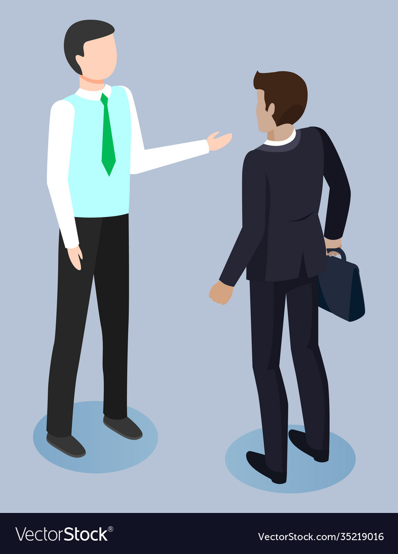 Businessmen Communicating Flat Royalty Free Vector Image