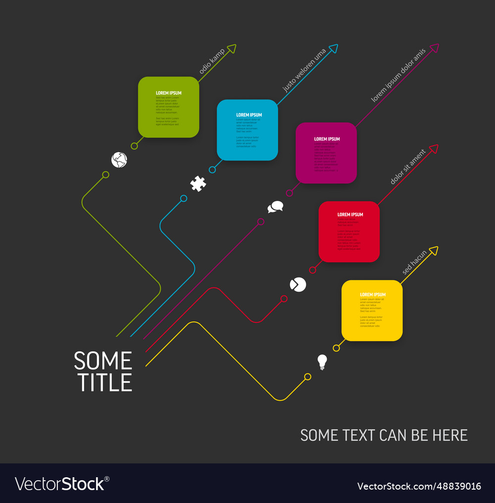 Dark five content block diagonal template vector image Dark five content block diagonal template