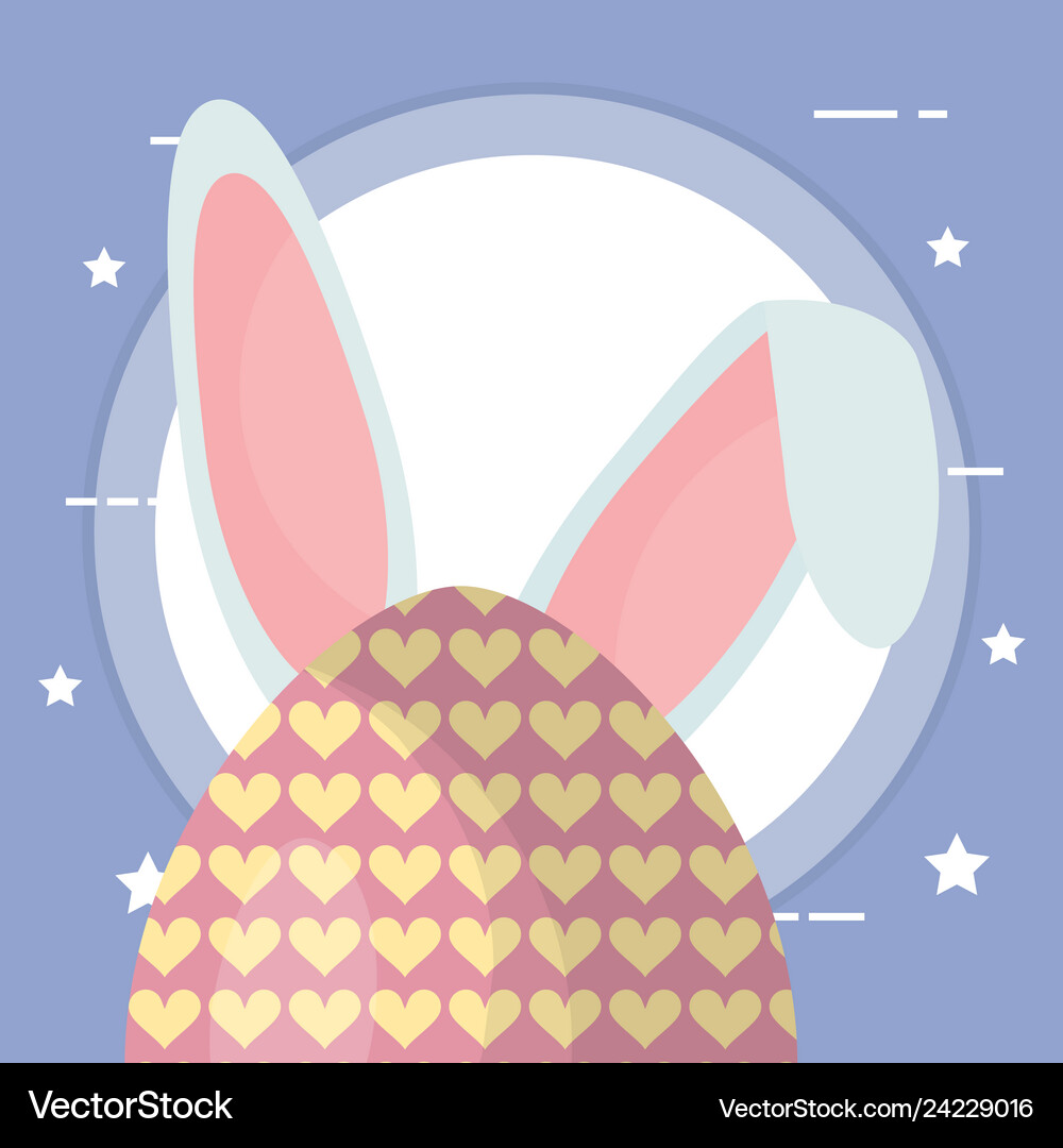 Egg painted with rabbit ears easter icon Vector Image