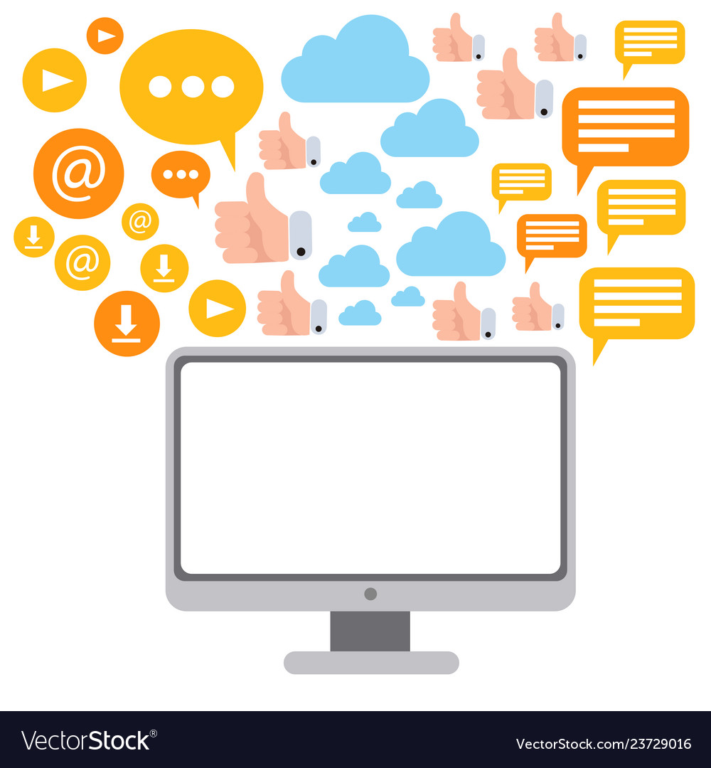 Flat of a computer vector image Flat of a computer