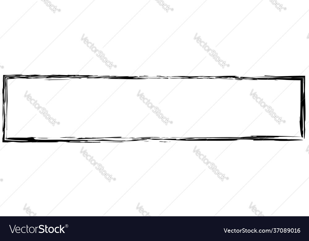 Grungy rectangular frame border plaque outline vector image Grungy rectangular frame border plaque outline