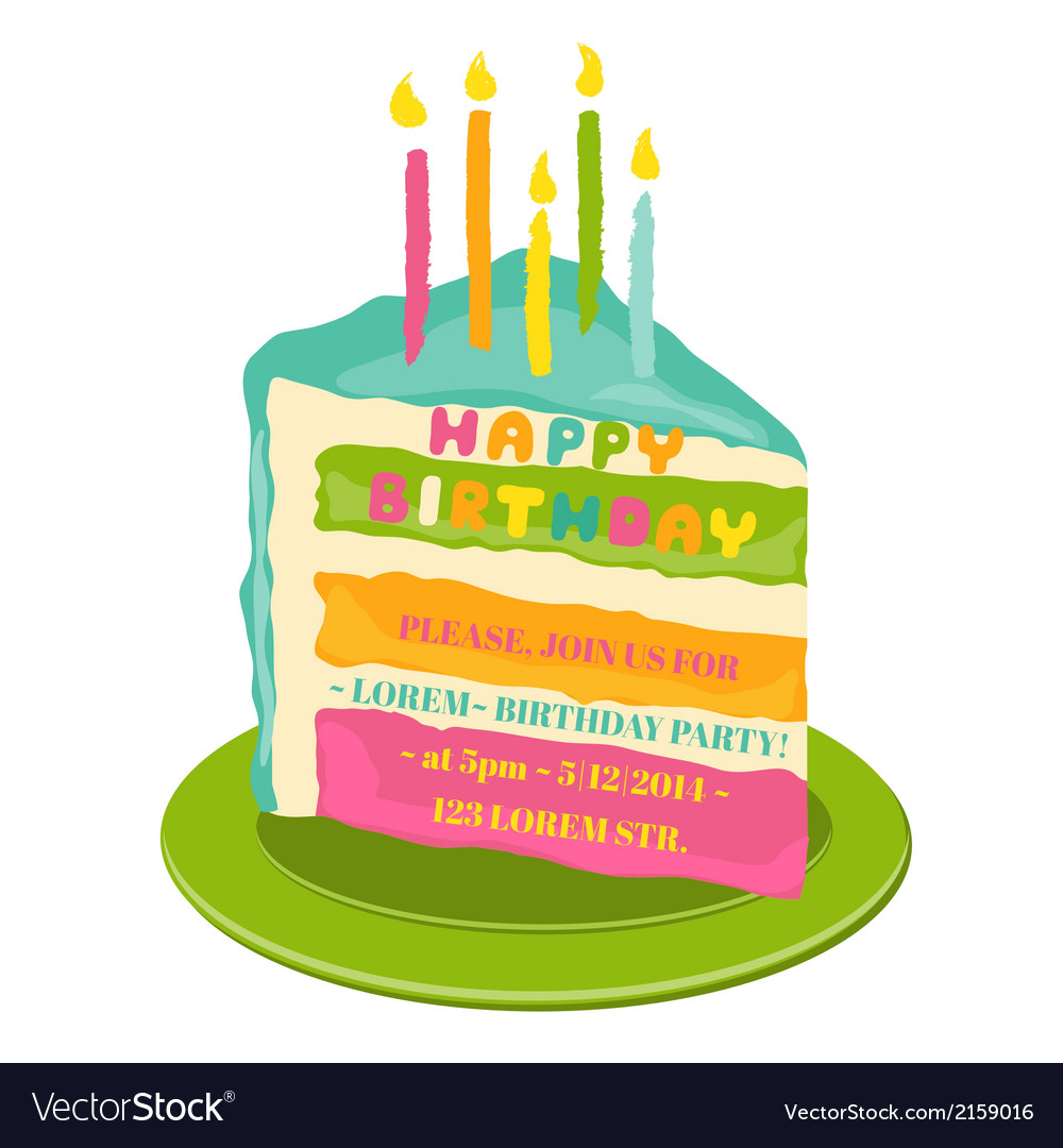 Happy Birthday And Party Invitation Card Vector Image