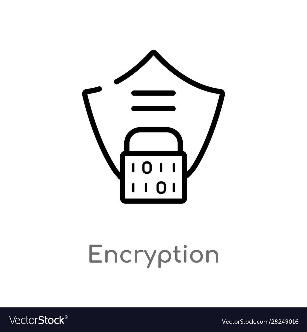 Outline encryption icon isolated black simple