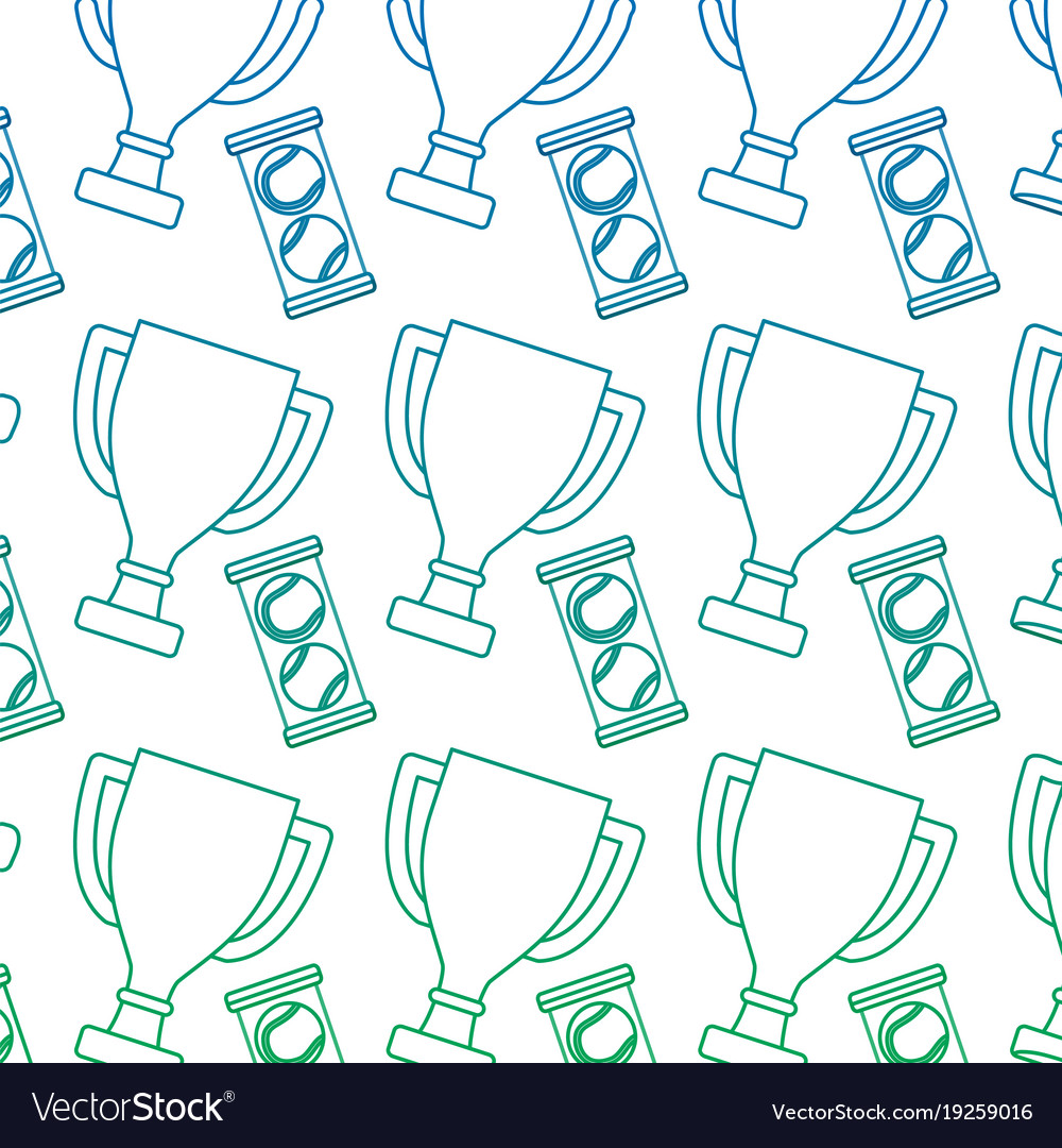 Sport tennis trophy ball box seamless pattern