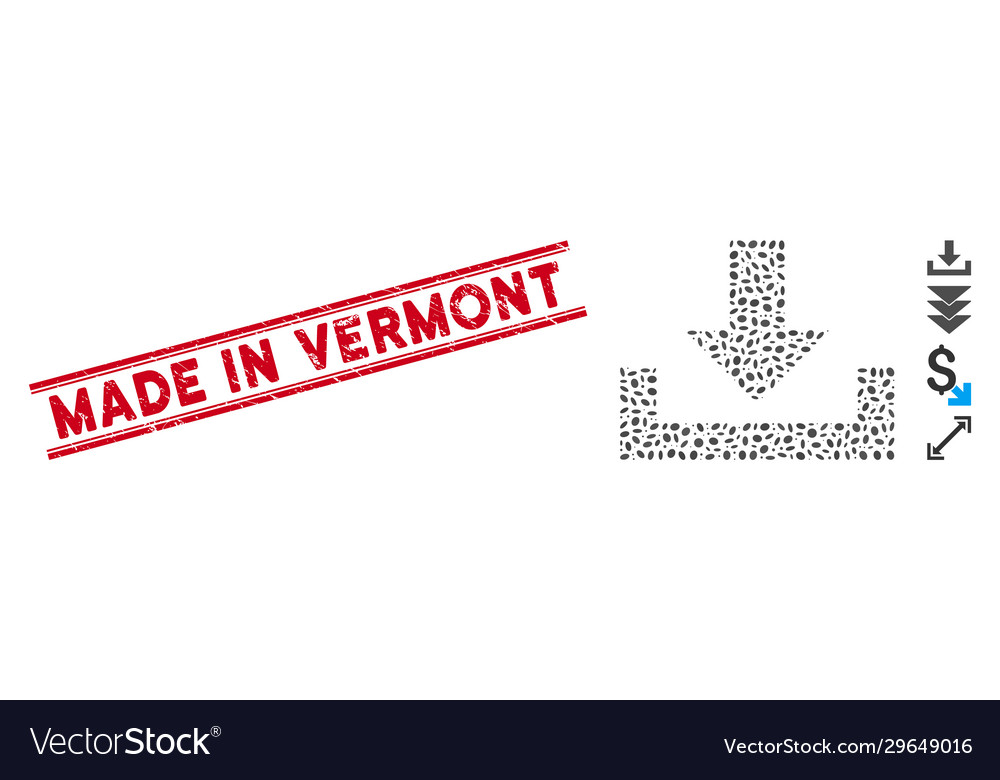 Strukturiert in vermont Linie Siegel mit Mosaik vector image Strukturiert in vermont Linie Siegel mit Mosaik
