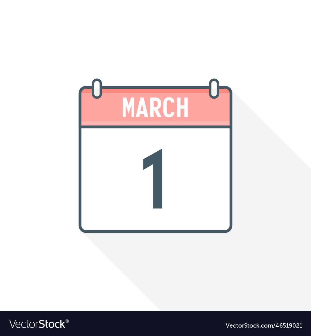 1st march calendar icon 1 date