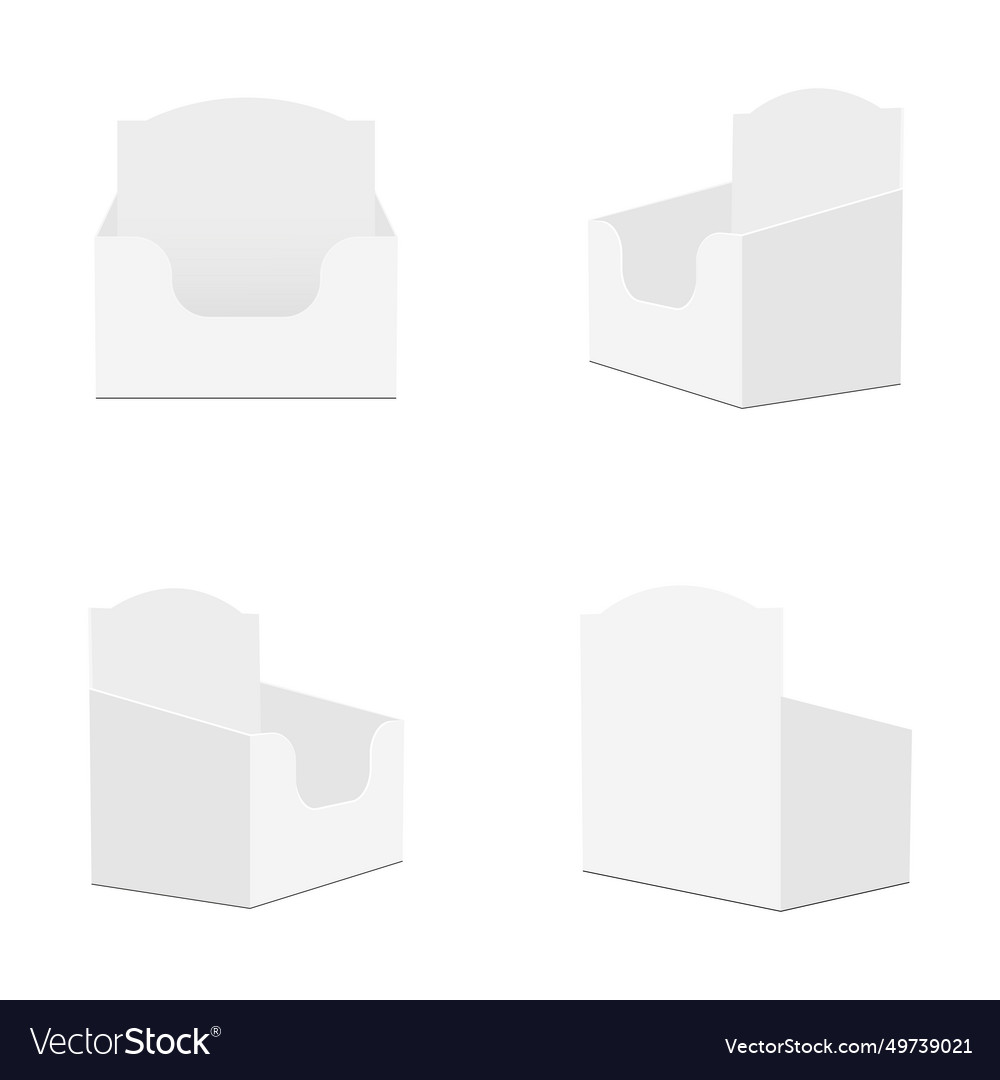 Blank pos display boxes front side back view vector image Blank pos display boxes front side back view