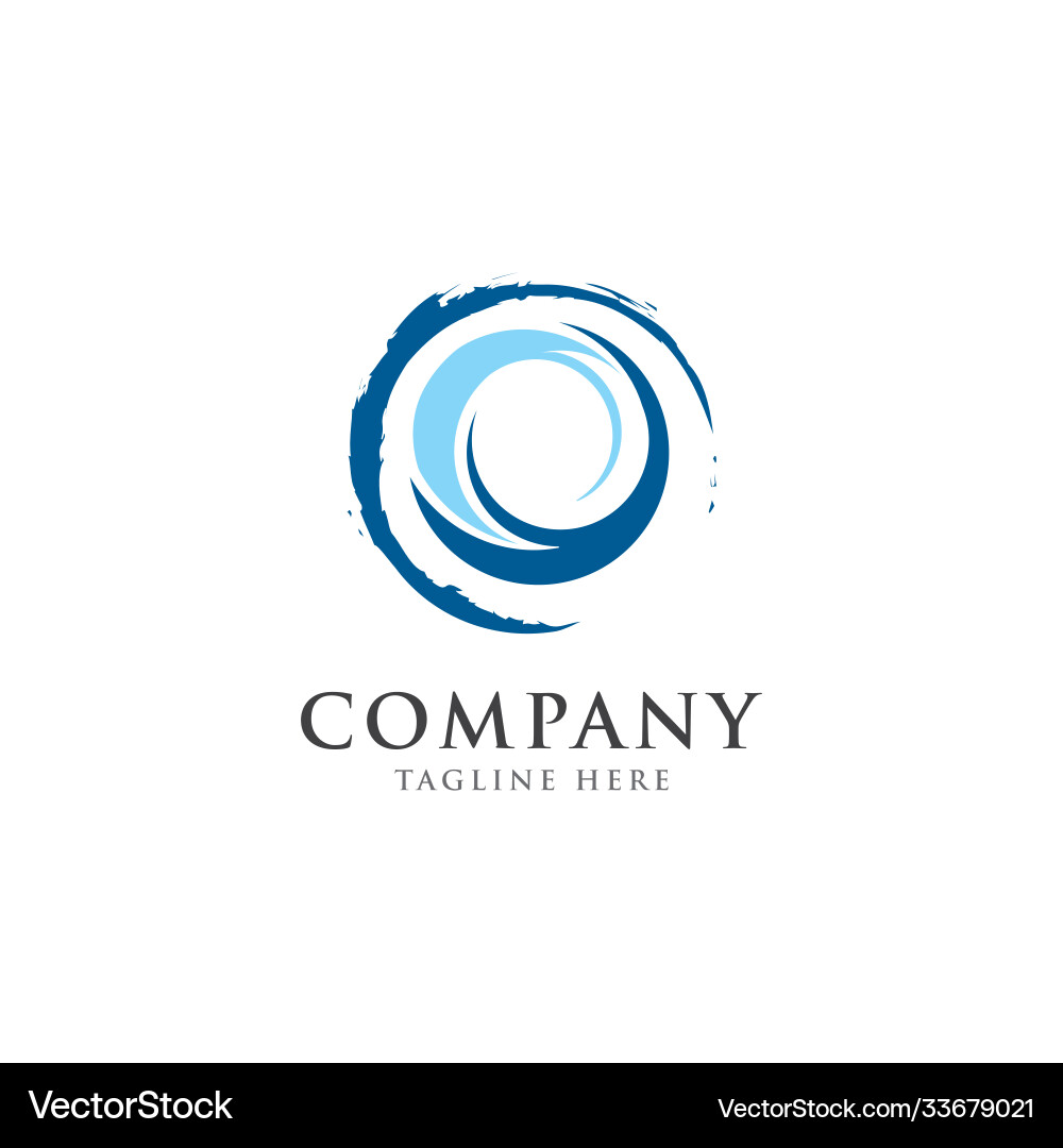 Blue wave logo designabstract circle design Vector Image