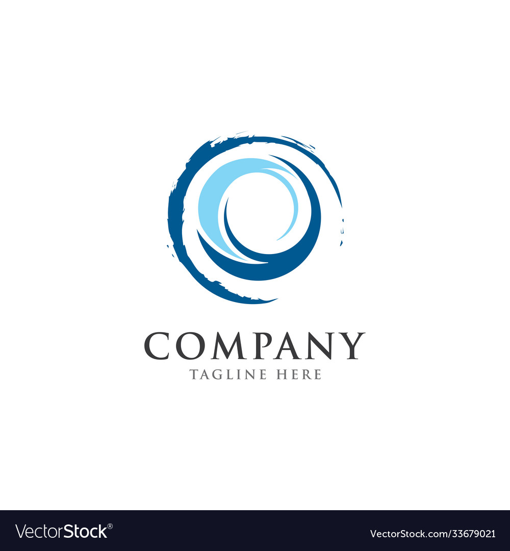 Blue wave logo designabstract circle logo design Vector Image