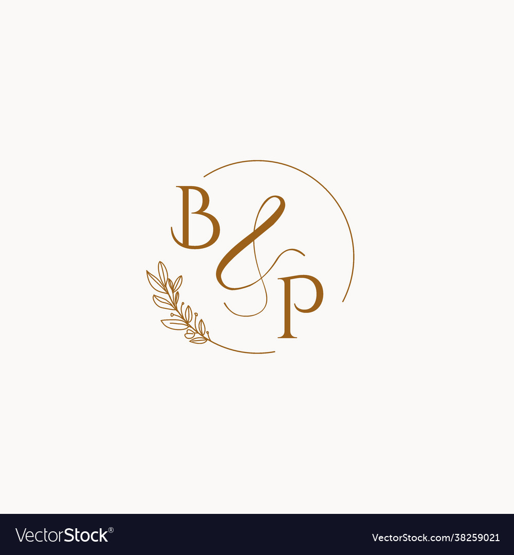 Bp initial wedding monogram logo Royalty Free Vector Image