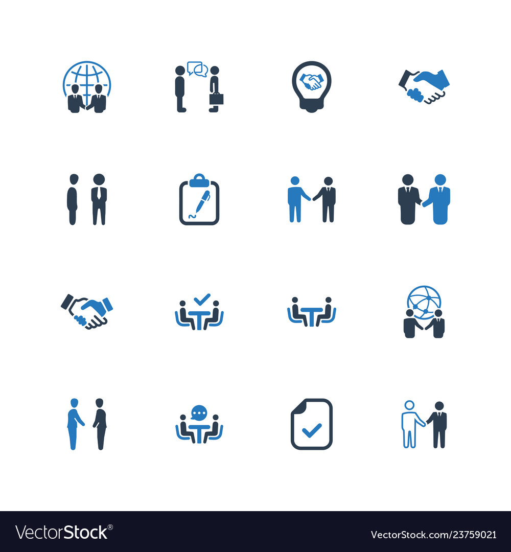 Business deal icons Royalty Free Vector Image - VectorStock