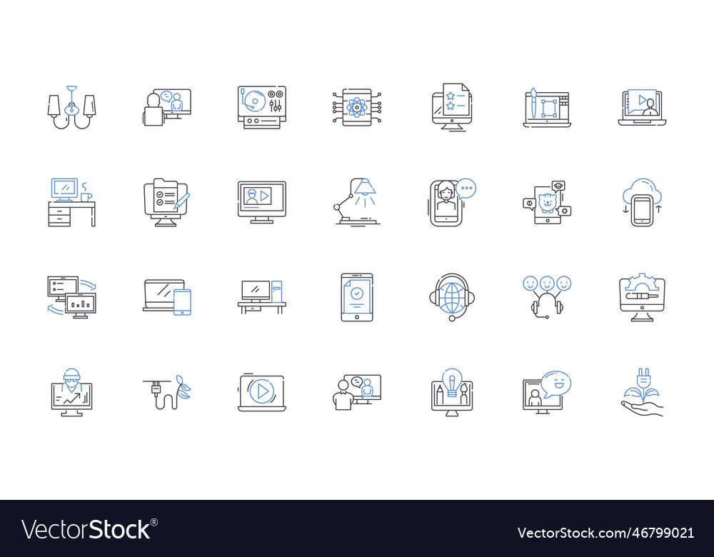 Computer Zeilensymbole Sammlung Tastatur Maus vector image Computer Zeilensymbole Sammlung Tastatur Maus