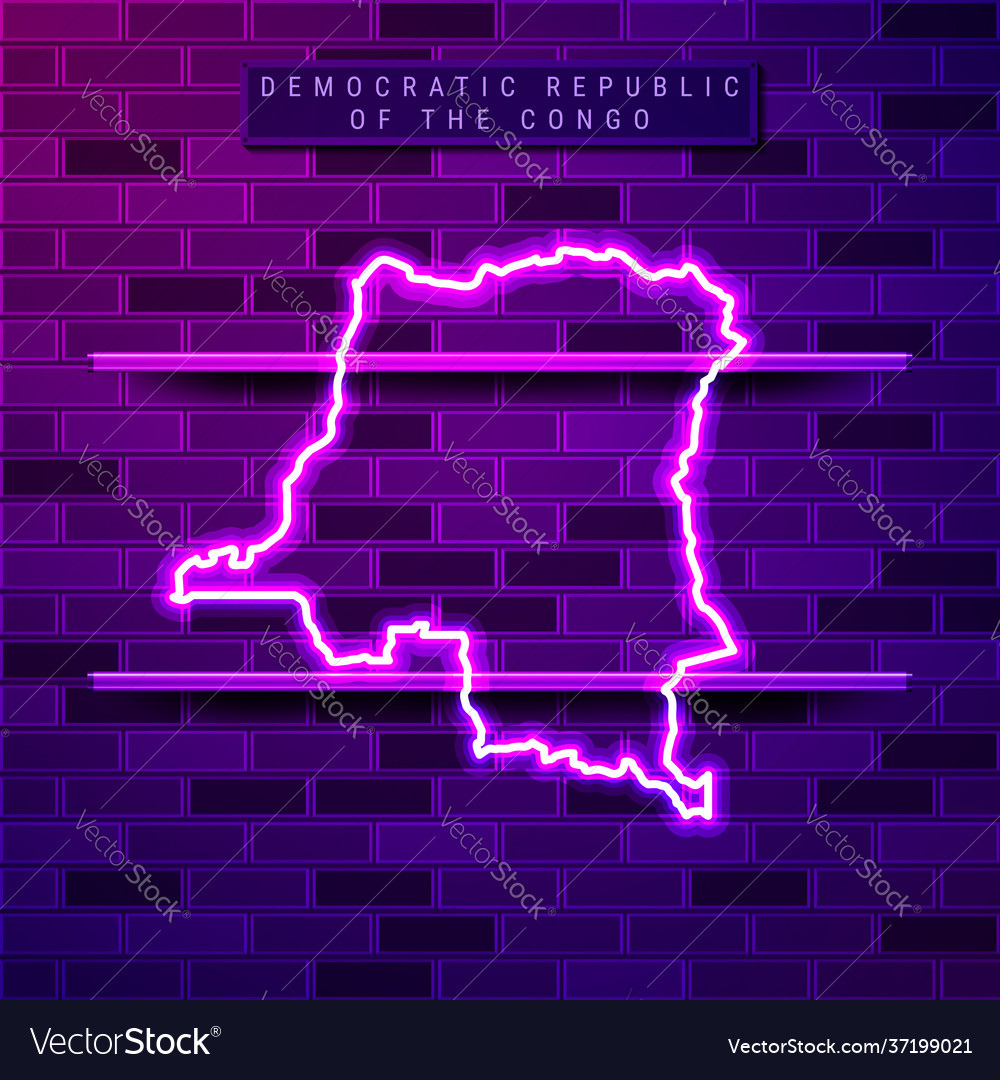 Democratic republic congo map glowing