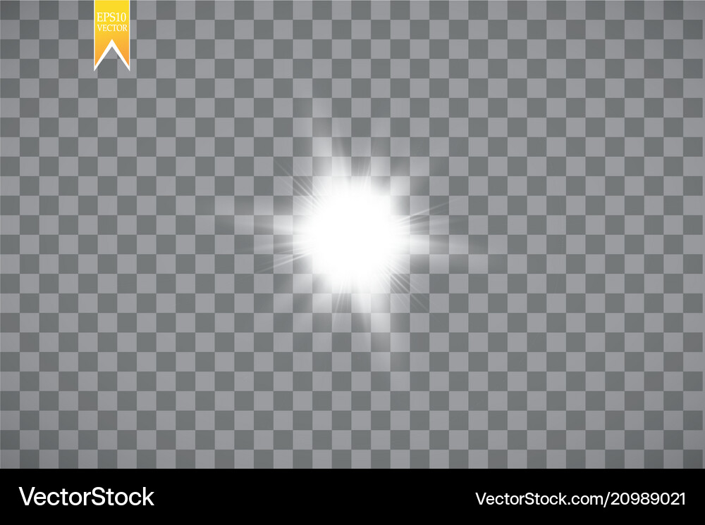 Glow isolated white transparent light effect set Vector Image