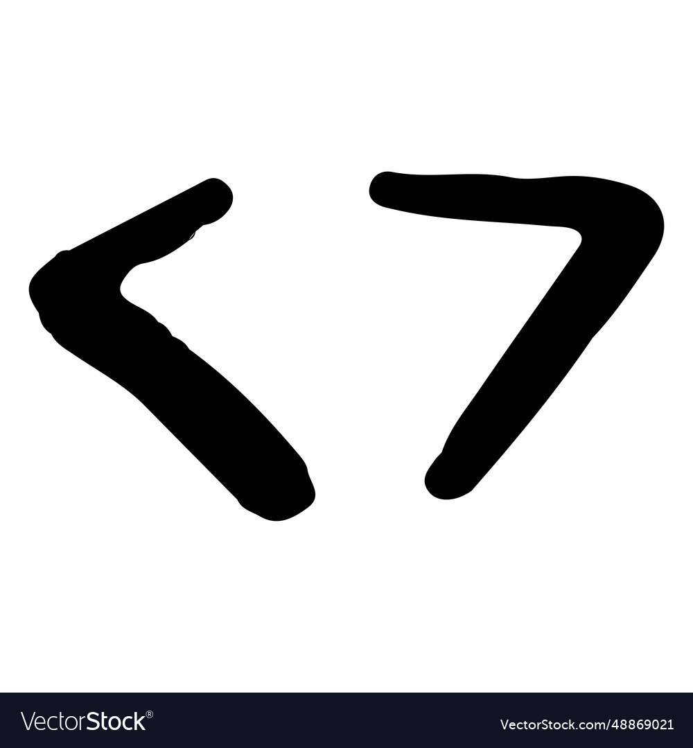Greater than and less icon vector image Greater than and less icon