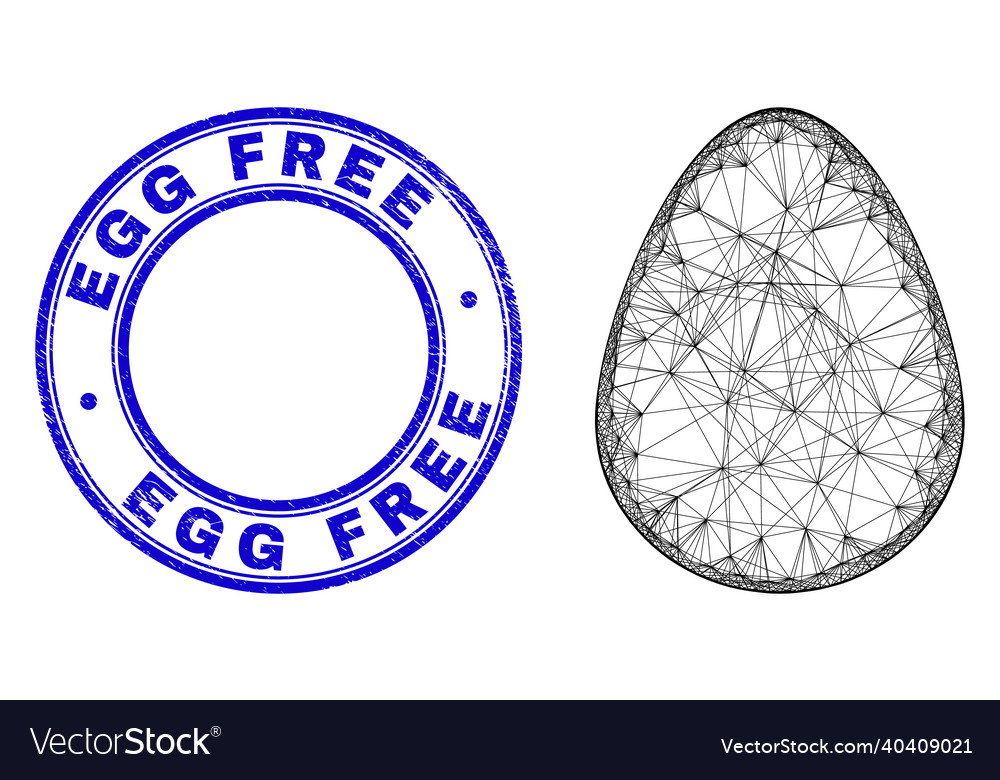 Grunge egg free badge and net irregular mesh