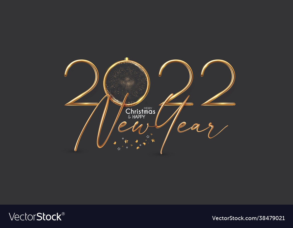 Happy 2022 new year elegant christmas Royalty Free Vector