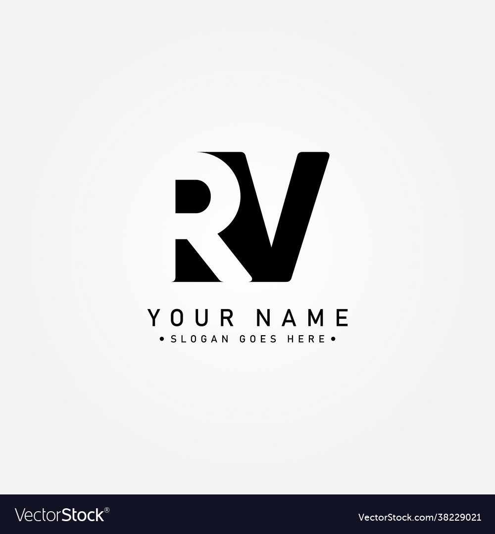 Initial letter rv logo - simple business logo Vector Image