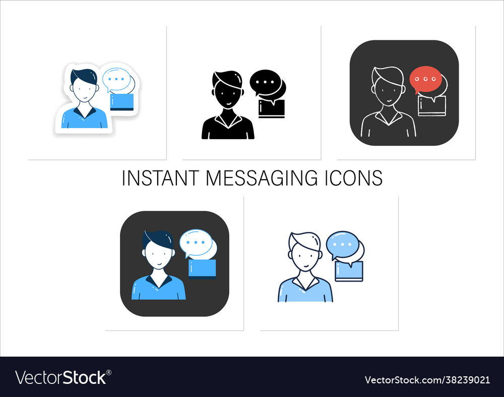 Instant messaging icons set