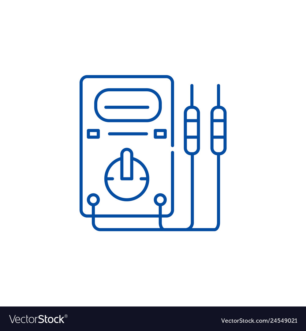 Measuring instruments line icon concept vector image Measuring instruments line icon concept