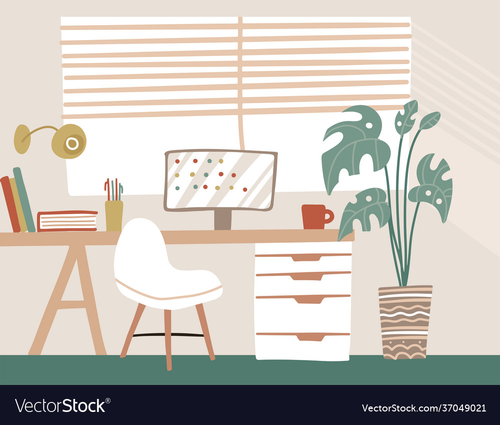 Modern scandinavian interior in pastel Royalty Free Vector