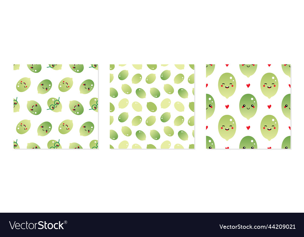Pumpkin seed characters patterns set vector image Pumpkin seed characters patterns set