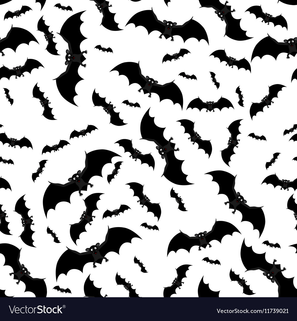 Seamless pattern with bats Royalty Free Vector Image