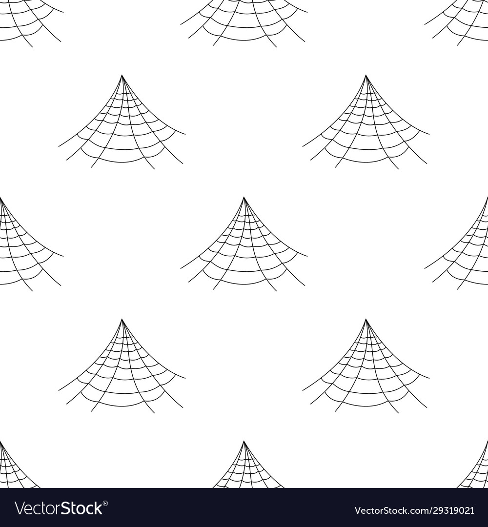 Seamless pattern with spider web on white