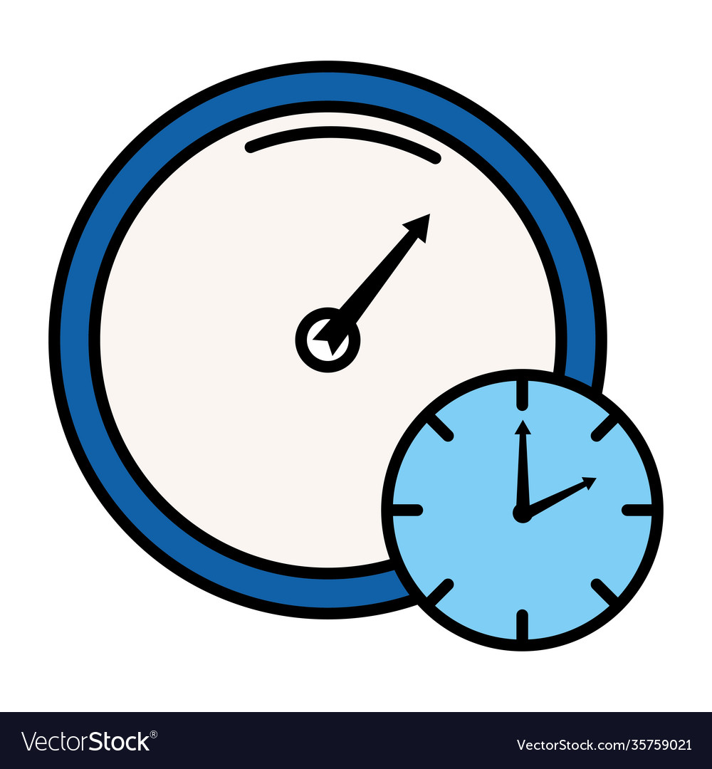 Time clock analog with gauge style line and fill