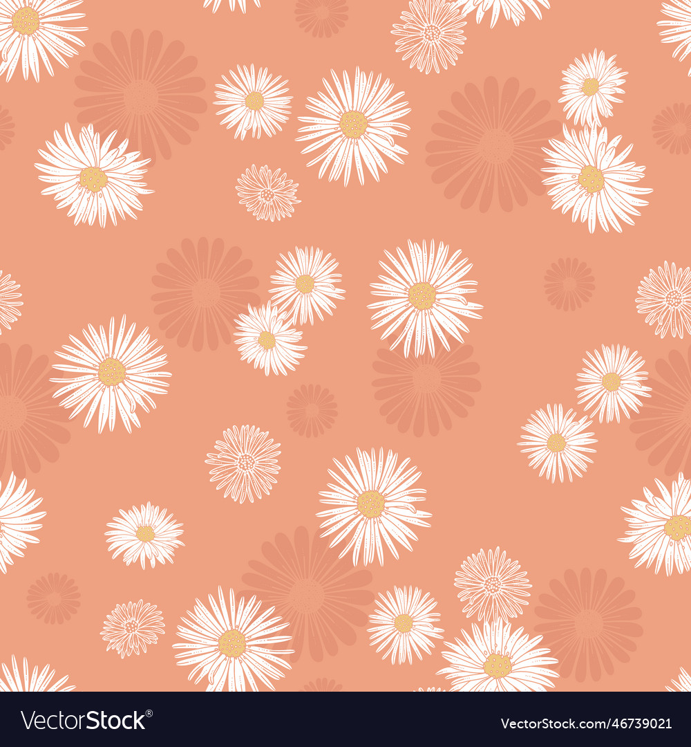 White Daisies auf Pfirsichmuster