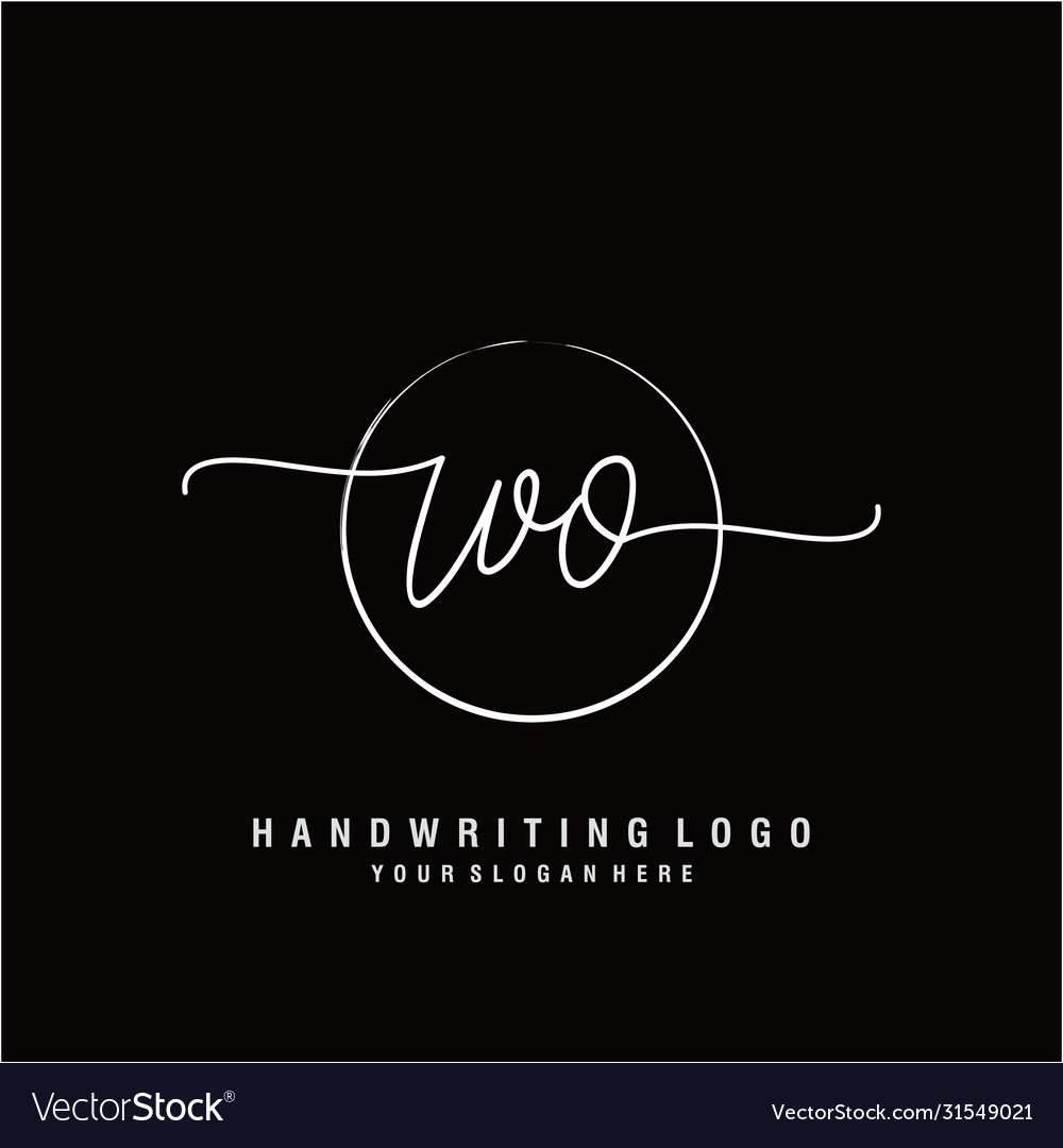 Wo initial handwriting logo design