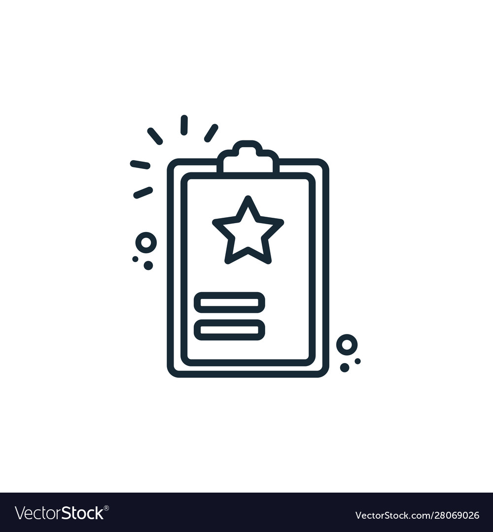 Check list with star line style icon