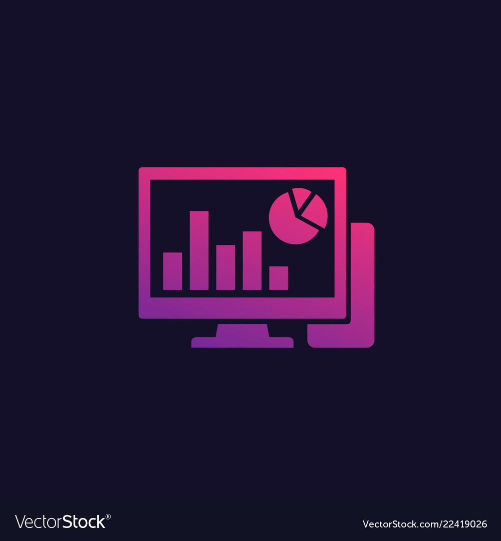 Computer analysis data analytics icon