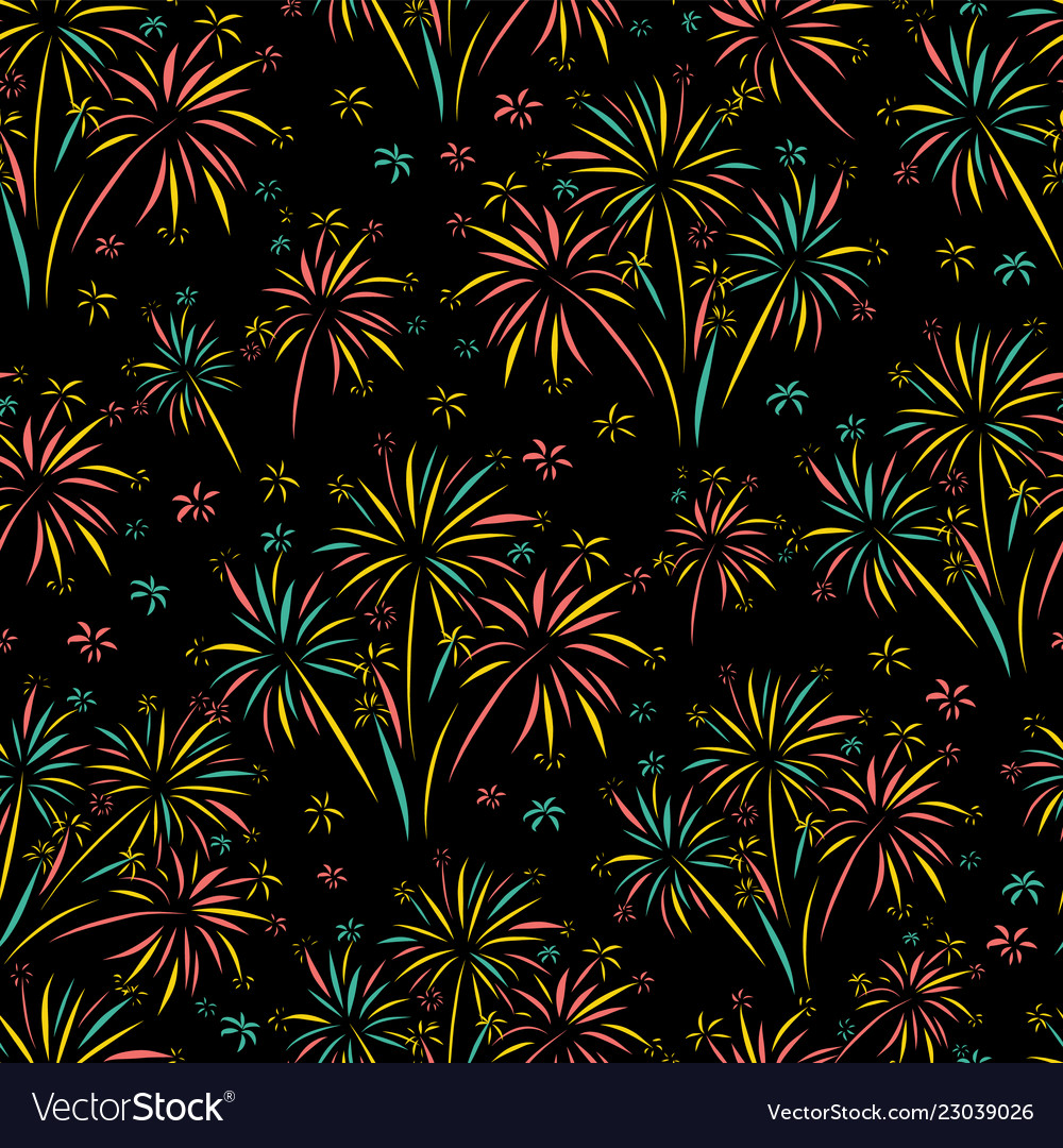 Firework seamless pattern isolated Royalty Free Vector Image