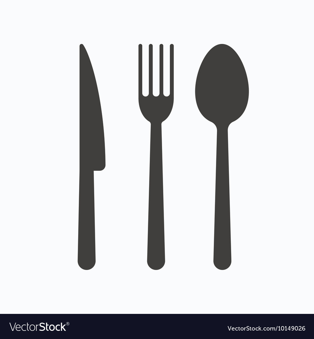 Fork knife and spoon icons cutlery sign