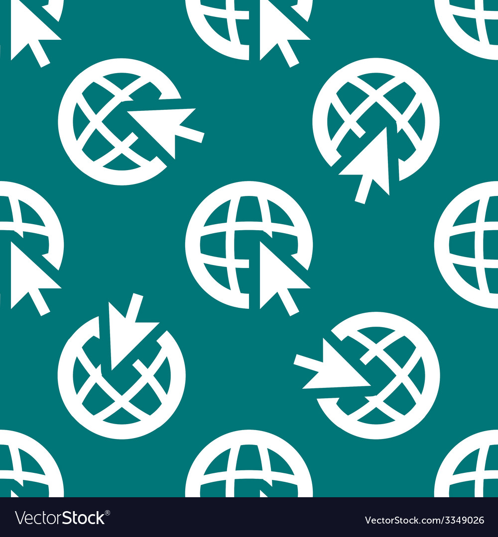 Globe web icon flat design seamless pattern