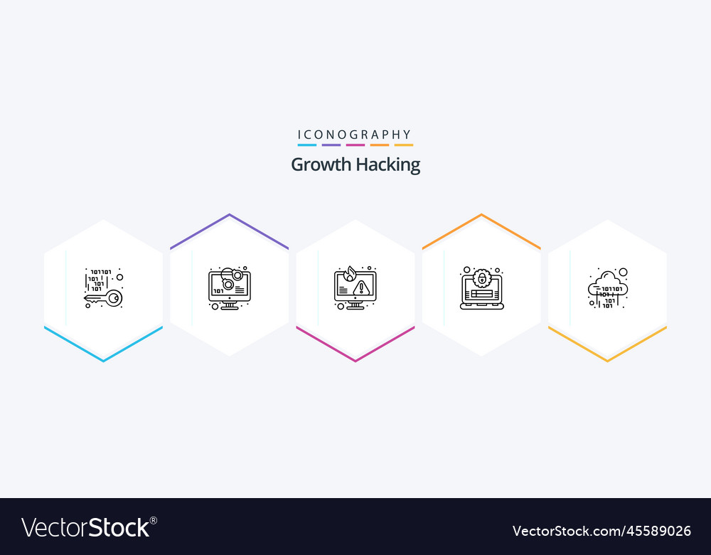 Hacking 25 line icon pack including profile