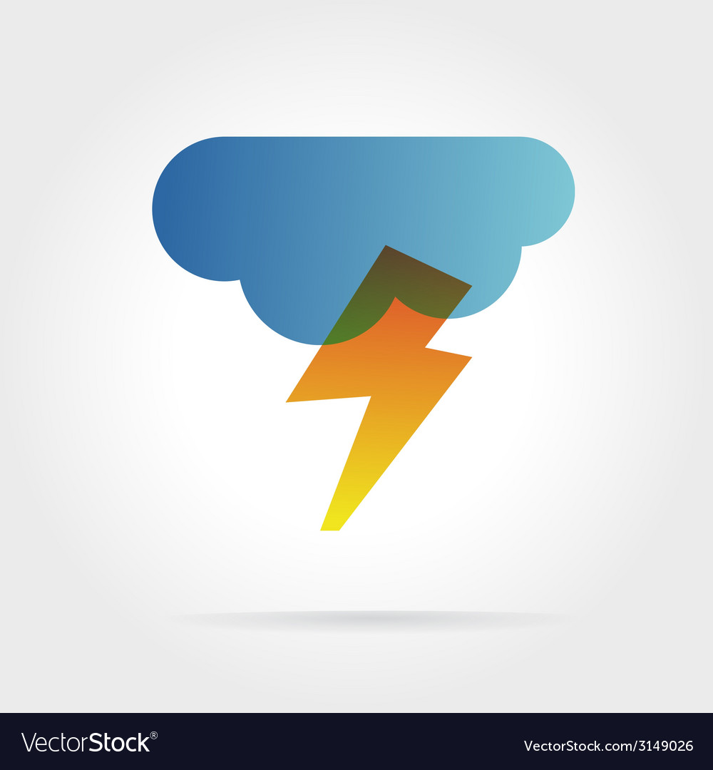 Lightning icon with cloud concept for design