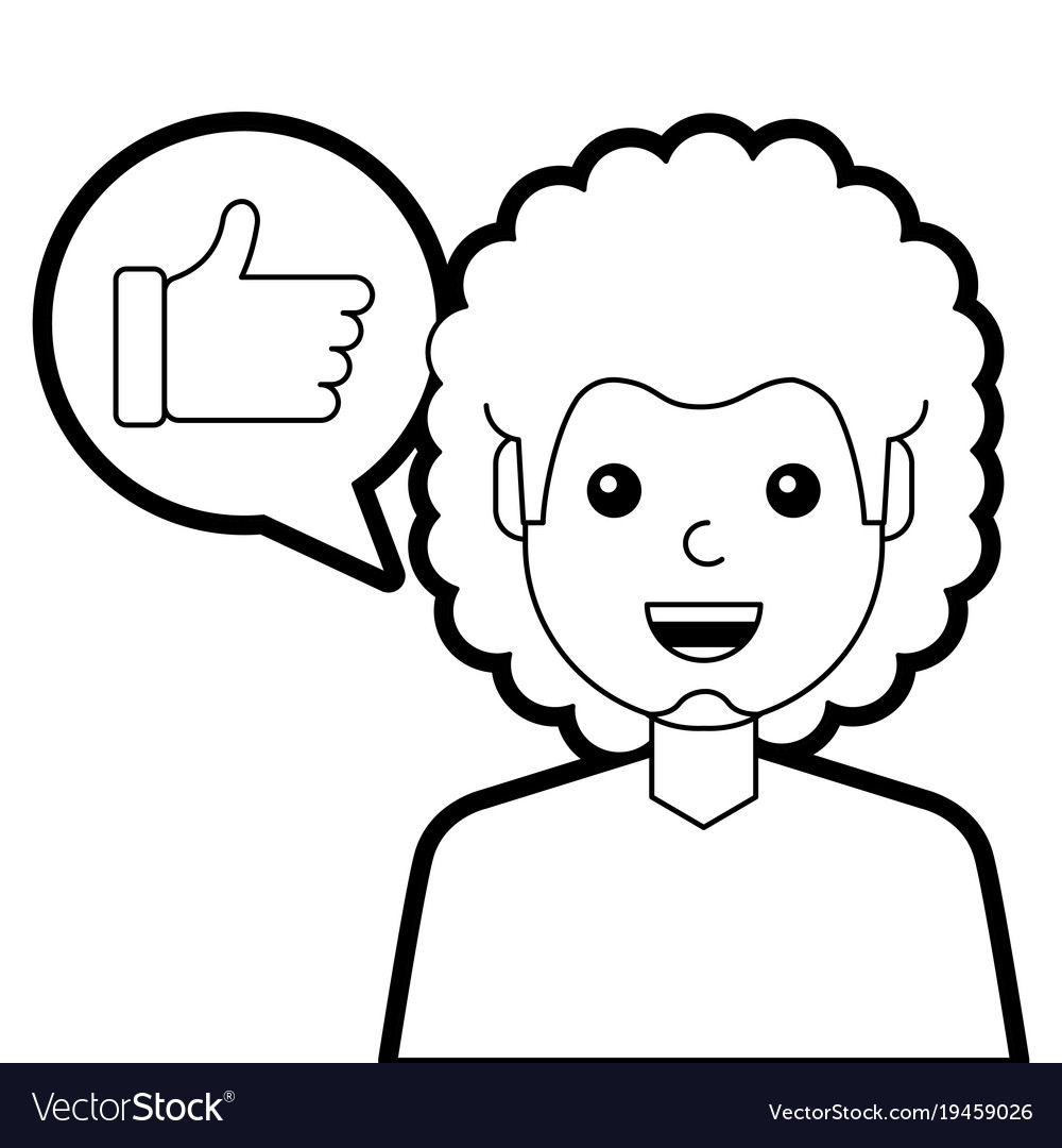 Man with hand like in speech bubble