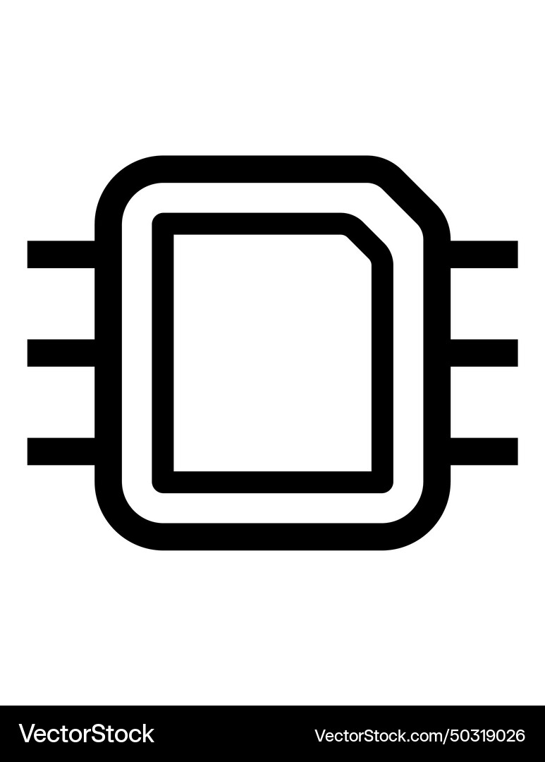 Microchip flat icon isolated on white background Vector Image